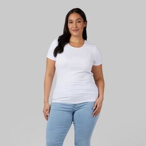 32 Degrees Soft Rib Fitted T-Shirt White